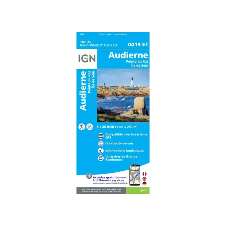 CARTE AUDIERNE POINTE DU RAZ ET ÎLE DE SEIN