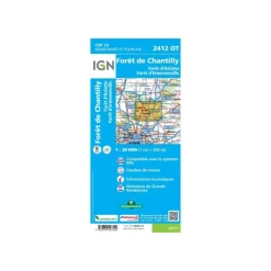 Carte IGN FORÊT DE CHANTILLY FORÊT D'HALATTE FORÊT D'ERMENONVILLE