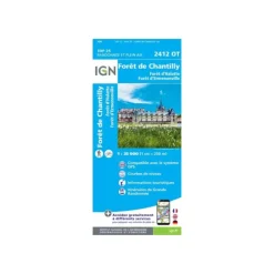 Carte IGN FORÊT DE CHANTILLY FORÊT D'HALATTE FORÊT D'ERMENONVILLE