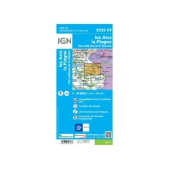 Carte IGN LES ARCS LA PLAGNE PARC NATIONAL DE LA VANOISE