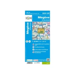 Carte IGN MEGEVE COL DES ARAVIS
