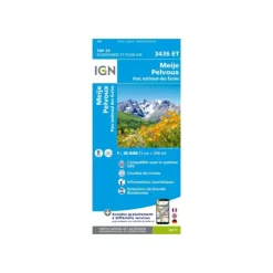 Carte IGN MEIJE PELVOUX PARC NATIONAL DES ÉCRINS