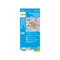 Carte IGN SAINT-GERVAIS-LES-BAINS MASSIF DU MONT BLANC