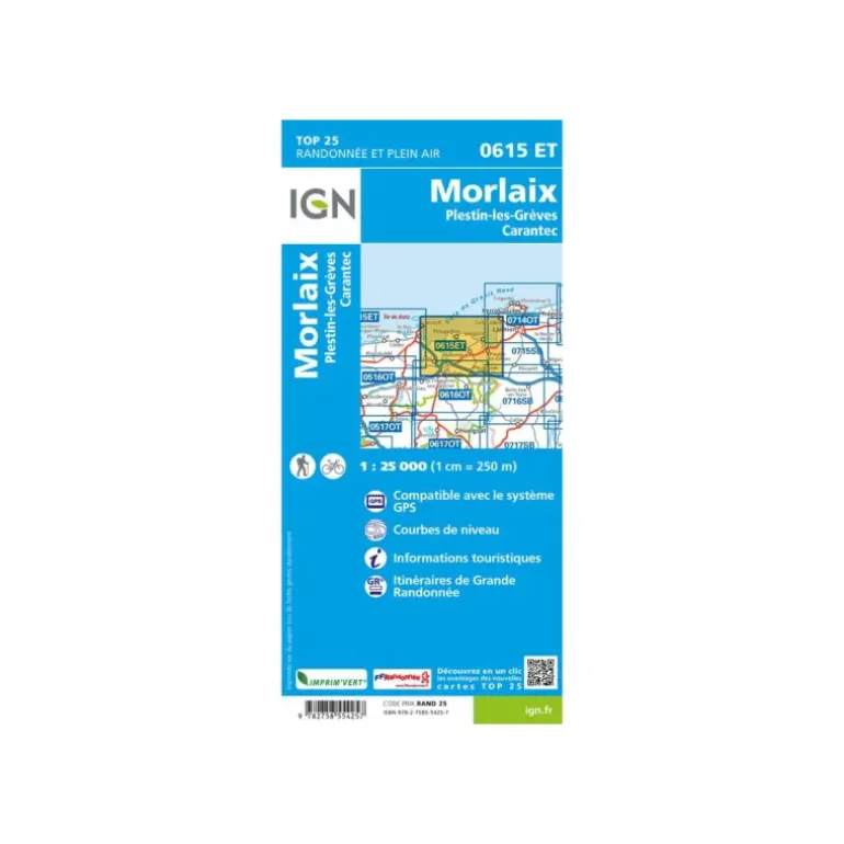 CARTE MORLAIX, PLESTIN-LES-GRÈVES ET CARANTEC