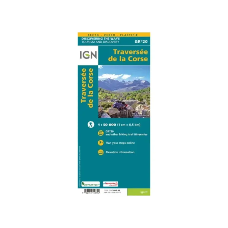 CARTE TRAVERSÉE DE LA CORSE GR20