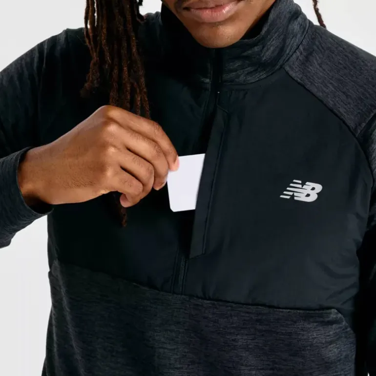T-SHIRT ATHLETICS HEAT GRID 1/2 ZIP HOMME