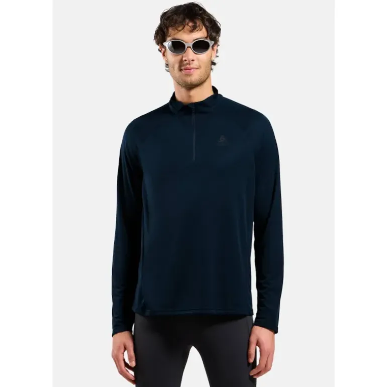 T-SHIRT MANCHES LONGUES 1/2 ZIP ESSENTIAL HOMME