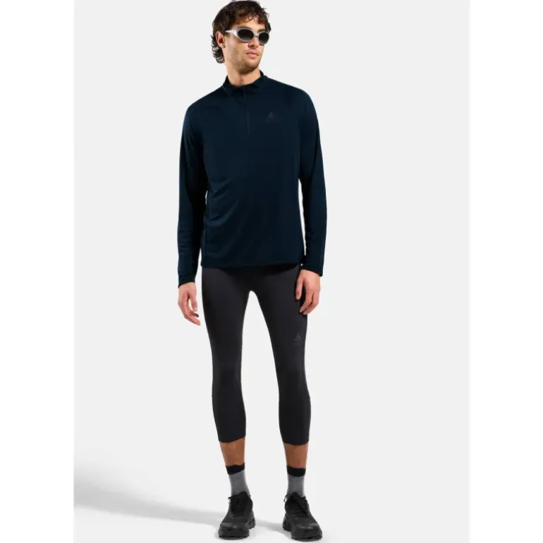 T-SHIRT MANCHES LONGUES 1/2 ZIP ESSENTIAL HOMME
